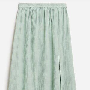 J. Crew Side Slit Soft Gauze Maxi Skirt - Green